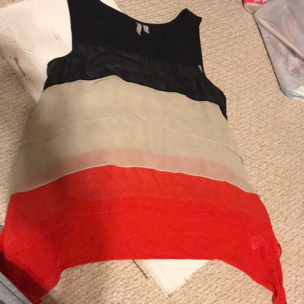 Color block chiffon dressy tank